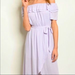 Hi lo light lavender dress